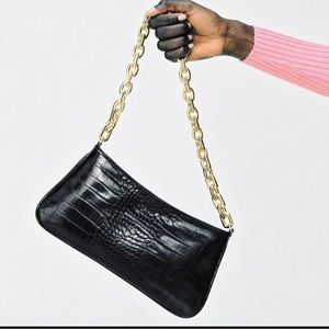 Zara Croc Embossed shoulder bag